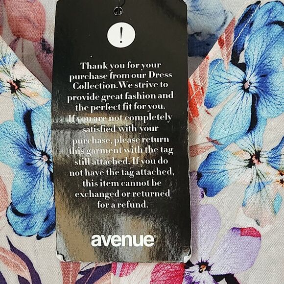 Avenue Womens Dress Size 22/24 Multicolor Feminine Floral V-Neck Short Sleeve - Picture 12 of 12